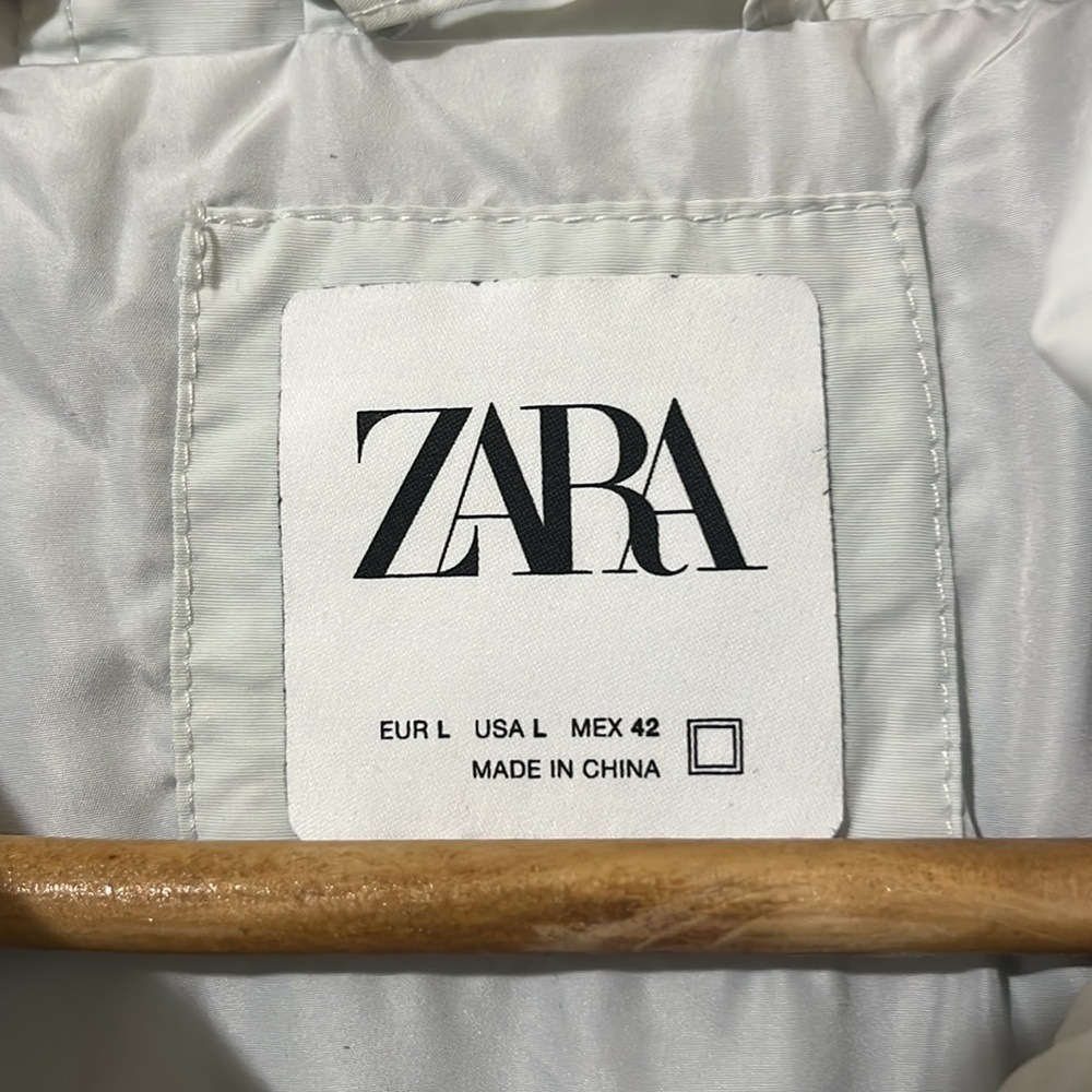 Zara Pale Blue Light Used Jacket with Hood - Picture 2 of 5
